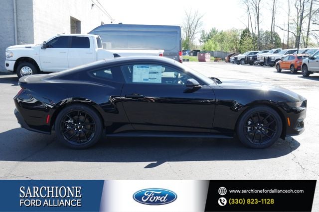 2026 Ford Mustang EcoBoost in Shadow Black — front three-quarter view