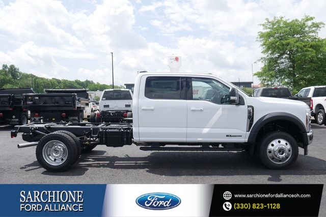 2026 Ford F-550SD Lariat DRW in Oxford White — front three-quarter view