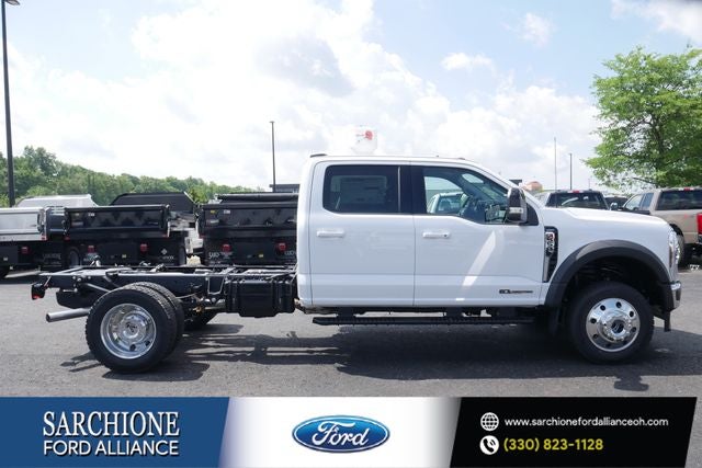 2026 Ford F-550SD Lariat DRW in Oxford White — front three-quarter view