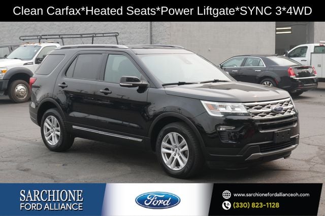 2018 Ford Explorer XLT in Shadow Black — front three-quarter view