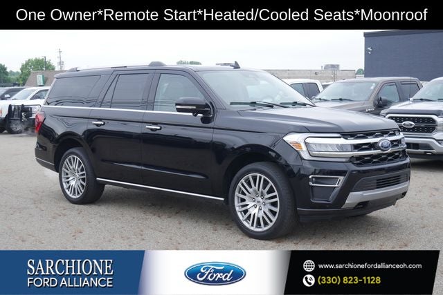 2023 Ford Expedition Max Limited in Agate Black Metallic — front three-quarter view