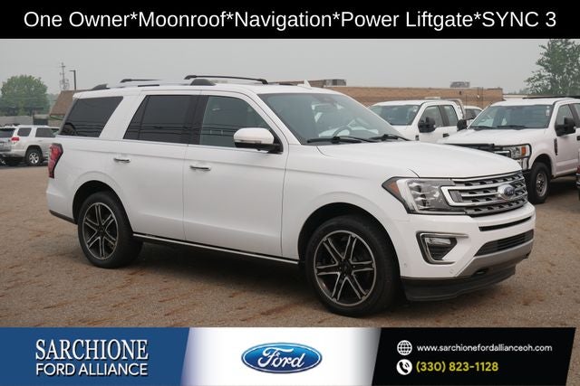 2021 Ford Expedition Limited in Oxford White — front three-quarter view