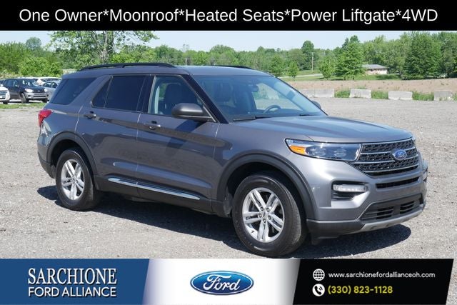 2022 Ford Explorer XLT in Carbonized Gray Metallic — front three-quarter view