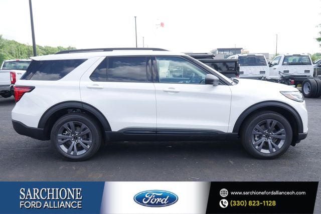 2026 Ford Explorer Active in Star White Metallic Tri-Coat — front three-quarter view