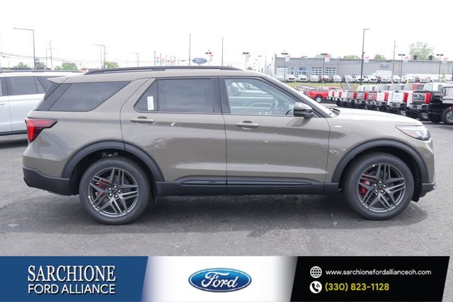 2026 Ford Explorer ST-Line in Gray — front three-quarter view