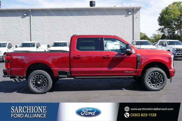 2026 Ford F-250SD Platinum in Ruby Red Metallic — front three-quarter view