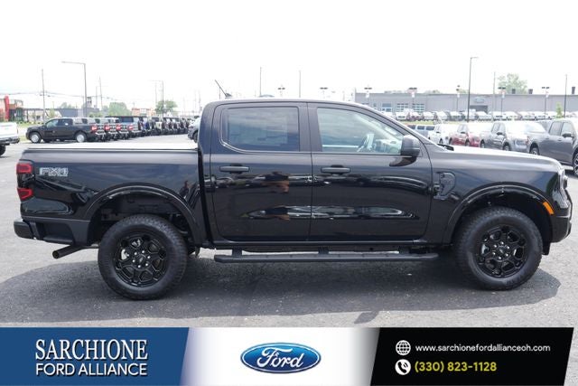 2026 Ford Ranger XLT in Shadow Black — front three-quarter view