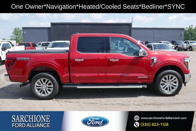 2024 Ford F-150 Lariat in Red Metallic — front three-quarter view