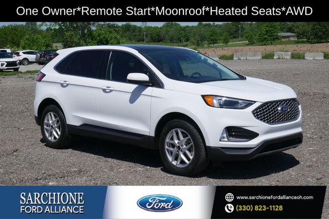 2023 Ford Edge SEL in Oxford White — front three-quarter view