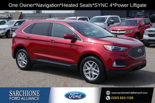 2024 Ford Edge SEL in Rapid Red Metallic Tinted Clearcoat — front three-quarter view