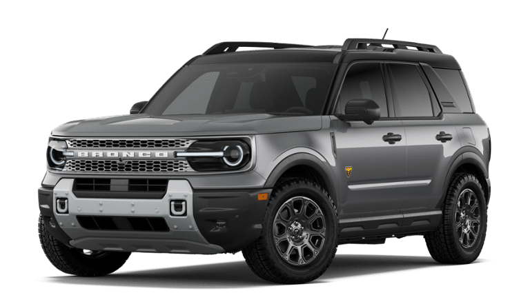 2026 Ford Bronco Sport Badlands in Gray Metallic — front three-quarter view